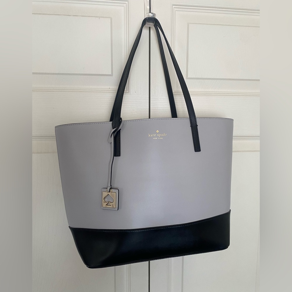 kate spade black & gray medium tote